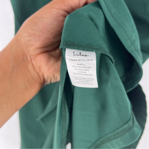 Lulus Divine Darling Hunter Green Ruffled V-Neck Skater Dress NWT Size XS‎ - Picture 8 of 15